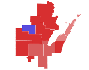 2020 Wisconsin's 8th congressional district election results by county.svg