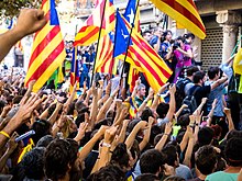 Protests in Barcelona after Spanish police raided Catalan government buildings, 20 September 2017 20Set Barcelona 18.jpg