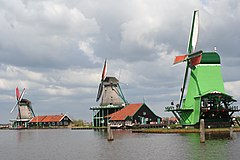 Image 42Oilmill De Zoeker, paintmill De Kat and paltrok sawmill De Gekroonde Poelenburg at the Zaanse Schans (from Windmill)