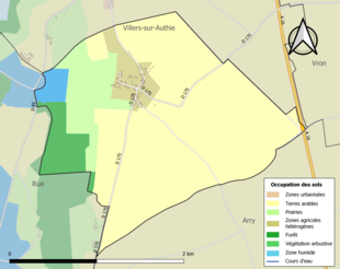 Kolorowa mapa przedstawiająca użytkowanie gruntów.