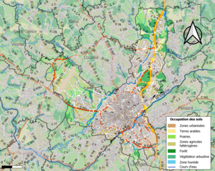 Mappa a colori che mostra l'uso del suolo.