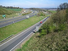 A41 west of Hemel Hempstead at its junction with the A414 A41 Langley Bypass - geograph.org.uk - 156652.jpg