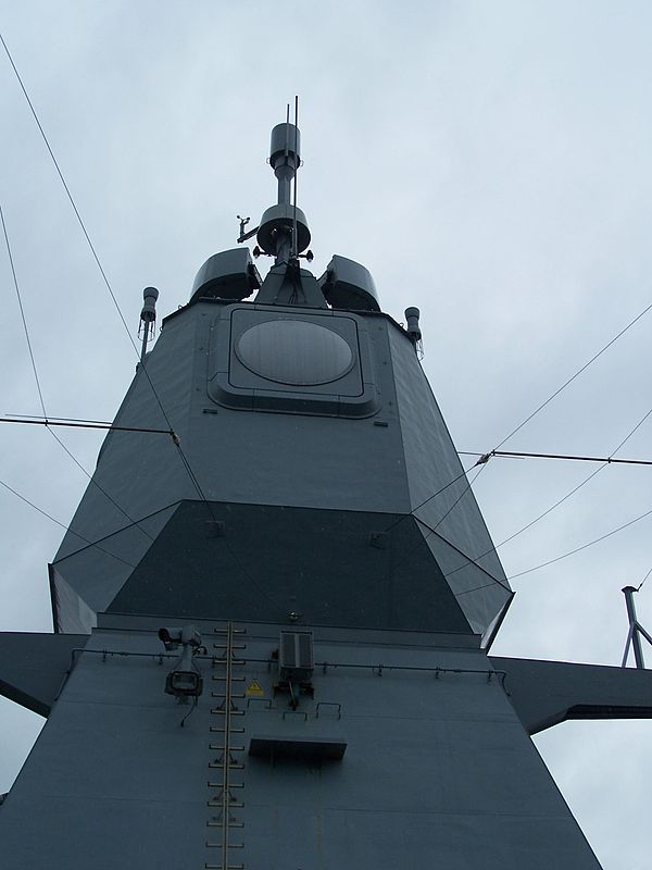 Rear side of APAR on board the German Navy Sachsen class frigate Hessen