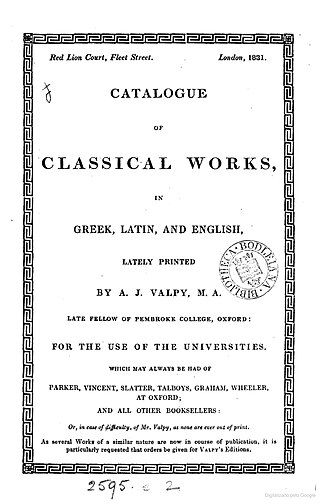 <span class="mw-page-title-main">Abraham John Valpy</span> English printer and publisher