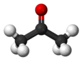 Molecola dell'acetone.