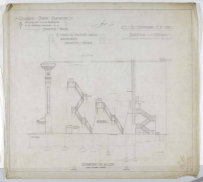 File:Alley elevation drawing, Coliseum Theater, Seattle, 1915 (MOHAI 13269).jpg