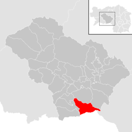 Poloha obce Amering v okrese Amstetten (klikacia mapa)