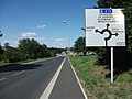 English: Announcement of a roundabout in departmental road 751 in Les Martres-de-Veyre [8765] Français : Annonce d'un giratoire sur la départementale 751 aux Martres-de-Veyre [8765]