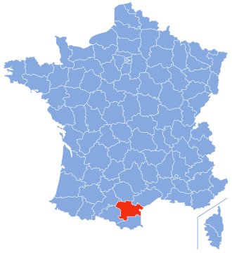 Location of Aude in France Aude-Position.svg