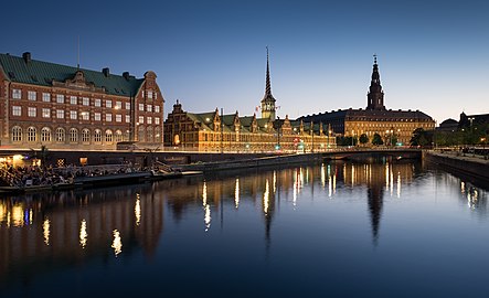 Børsen at night, Copenhagen, Denmark