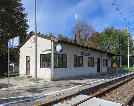 Bahnhof Walleshausen Empfangsgebäude Gleisseite