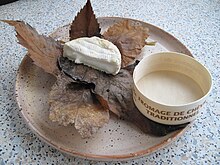 Banon cheese showing the chestnut leaf wrapping