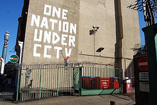 <i>One Nation Under CCTV</i> Mural by Banksy in London, England