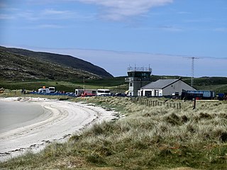 <span class="mw-page-title-main">Barra Airport</span> Airport located on the island of Barra in the Outer Hebrides, Scotland