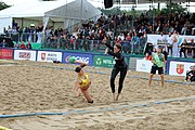 Deutsch: Beachhandball Europameisterschaften 2019 (Beach handball Euro); Tag 5: 6. Juli 2019 – Frauen, Platzierungsspiel für die Ränge 9–12, Deutschland-Polen 2:1 (22:23, 19:16, 7:6) English: Beach handball Euro; Day 5: 6 July 2019 – Placement Match/Cross Match for rank 9–12 Women – Germany-Poland 2:1 (22:23, 19:16, 7:6)