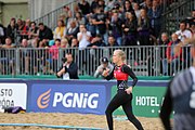 Deutsch: Beachhandball Europameisterschaften 2019 (Beach handball Euro); Tag 5: 6. Juli 2019 – Frauen, Platzierungsspiel für die Ränge 9–12, Deutschland-Polen 2:1 (22:23, 19:16, 7:6) English: Beach handball Euro; Day 5: 6 July 2019 – Placement Match/Cross Match for rank 9–12 Women – Germany-Poland 2:1 (22:23, 19:16, 7:6)