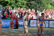 Deutsch: Beachhandball Europameisterschaften 2019 (Beach handball Euro); Tag 4: 5. Juli 2019 – Frauen, Viertelfinale, Spanien-Ungarn 1:2 (14:16, 26:16, 2:5) English: Beach handball Euro; Day 4: 5 July 2019 – Quarter Final Women – Spain-Hungary 1:2 (14:16, 26:16, 2:5)