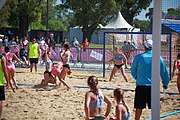 Deutsch: Beachhandball bei den Olympischen Jugendspielen 2018; Tag 4, 10. Oktober 2018; Mädchen, Vorrunde, Gruppe B - Hongkong-Türkei 0:2 English: Beach handball at the 2018 Summer Youth Olympics at 10 October 2018 – Girls Preliminary Round Group B – Hong Kong-Turkey 0:2