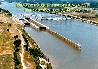 Belleville Lock and Dam Dam in Ohio/West Virginia border