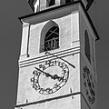 * Nomination Mountain tour from Prümaran Prui via Alp Laret to Ftan. Reformierte Kirche Ftan. Tower of the church in Ftan. (Detail) --Agnes Monkelbaan 05:50, 28 November 2019 (UTC) * Promotion Good quality --Llez 05:57, 28 November 2019 (UTC)