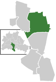 Lage des Ortsteil Köpenick im Bezirk Treptow-Köpenick