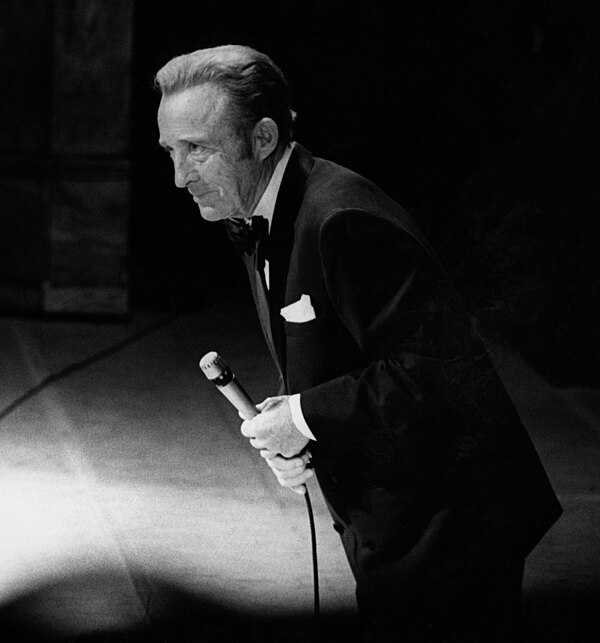 Bing Crosby at the Palladium in 1976. He released the album, Bing Crosby Live at the London Palladium, later that year.