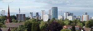 Skyline of Birmingham City Centre from Edgbaston Cricket Ground