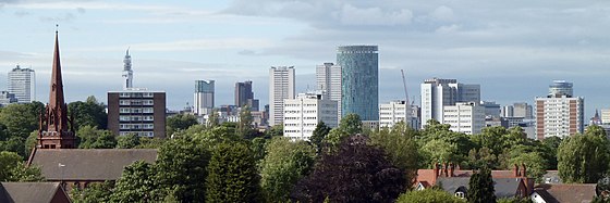 Birmingham city centre from the south