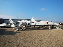 An A-7 and A-4 on display at the museum Bloomington, IL, USA - A-7 & A-4 - 021113.jpg