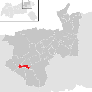 Localização do município de Brixlegg no distrito de Kufstein (mapa clicável)