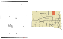 Brown County South Dakota Incorporated e Unincorporated areas Verdon Highlighted.svg