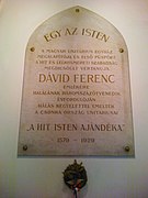 Memortabulo pri Ferenc Dávid