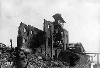 La destruction des mines (photo allemande ; entre 1914 et 1918).