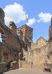 "Old building", "New building" and bergfried Upper bailey Rötteln Castle Lörrach Germany