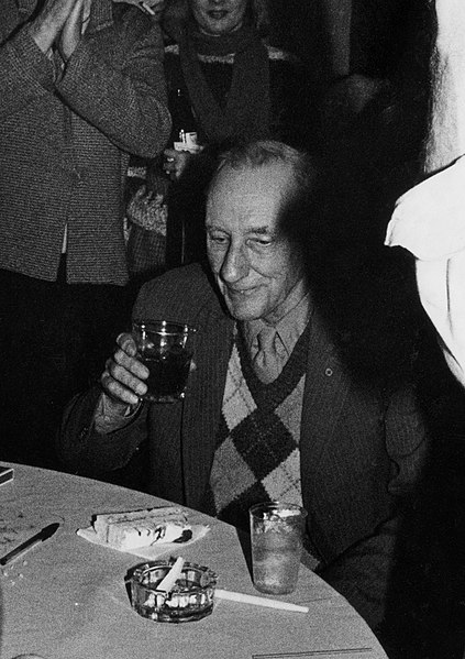 William S. Burroughs at his 70th birthday party in 1984. Burroughs, more than any other beat generation writer, was an important influence on the adol