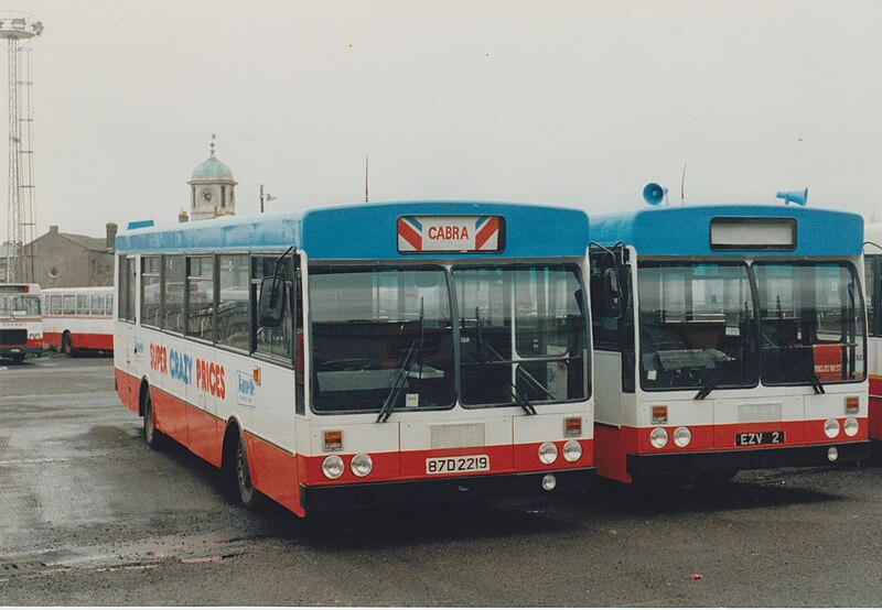 File:Bus Éireann buses KR219 (87-D-2219) & KE2 (2 VZJ), Super Crazy Prices supermarket shuttle, March 1994.jpg