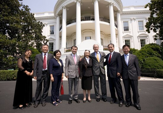 July 2008, Rebiya Kadeer met with George W. Bush in White House