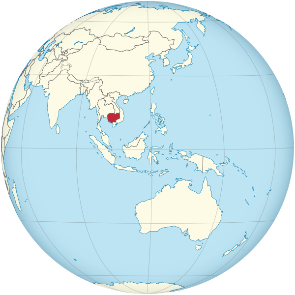 Cambodia on the globe (Southeast Asia centered).svg