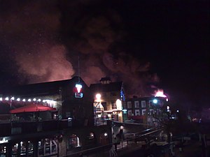 London's Camden Market in flames