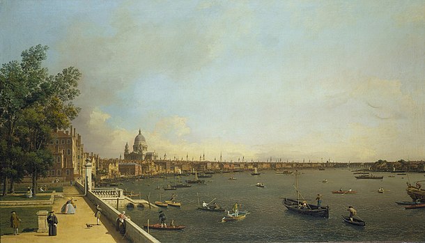 The Thames from the Terrace of Somerset House Looking Towards St. Paul's, c. 1750 by Canaletto