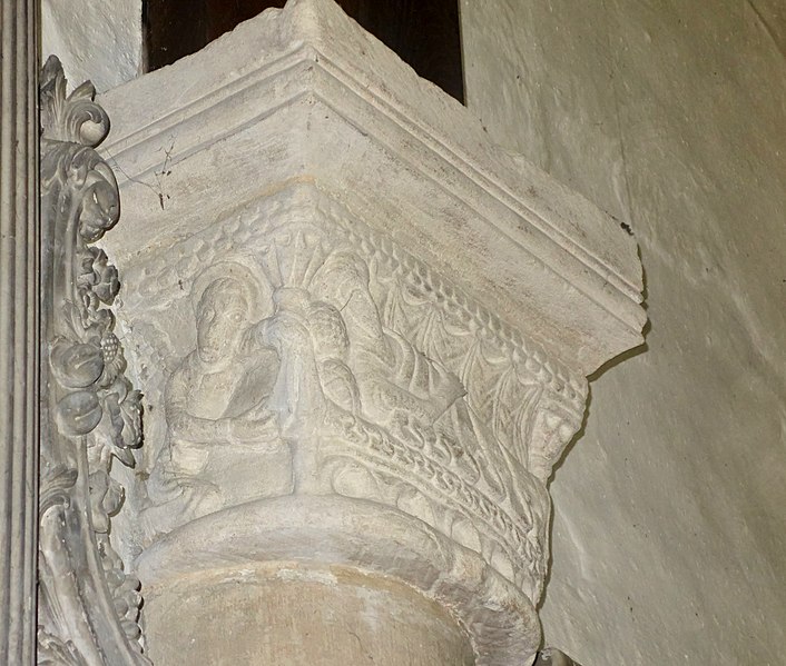 File:Capital, south chancel, St Swithun's Church, Leonard Stanley.jpg