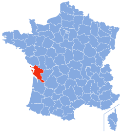 Charente-Maritimes placering i Frankrig