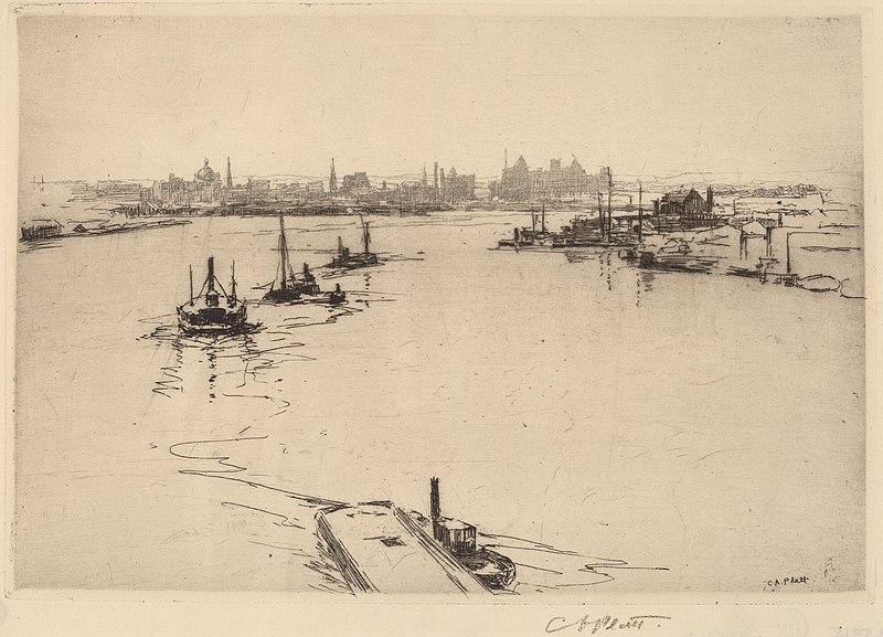 File:Charles A. Platt, Williamsburg from the Bridge (Sketch), 1889, NGA 32926.jpg