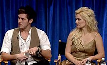 Bowen with Sam Palladio on 2013 PaleyFest Clare Bowen Sam Palladio Nashville PaleyFest.jpg