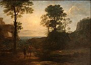 『リビアの海岸で鹿を狩るアエネアス』1682年 ベルギー王立美術館所蔵[31]