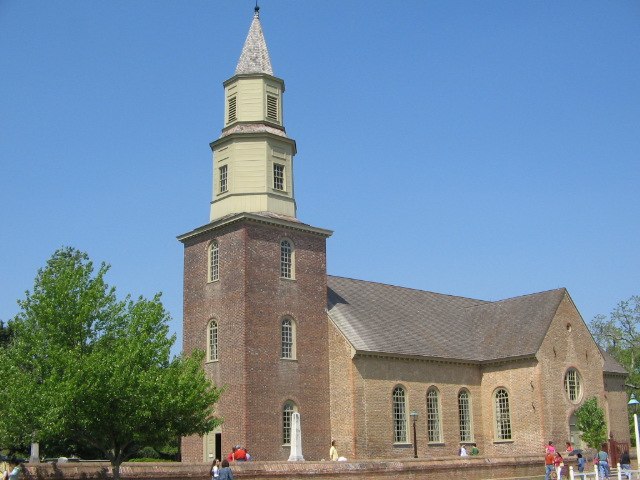 Bruton Parish Church in Colonial Williamsburg, established in 1674. The current building was completed in 1715.