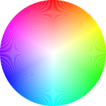 Color circle based on the HSV color space, showing all colors with a value (brightness) of 255 (100%).