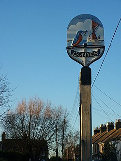 Conyer village sign Conyer Village Sign - geograph.org.uk - 1088883.jpg