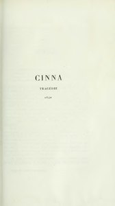 Pierre Corneille, Cinna ou la Clémence d’Auguste, éd. 1862    