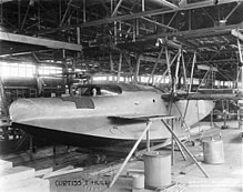 Partially constructed, 5 July 1916. Curtiss Model T partially constructed.jpg